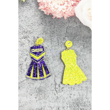 GLITTER CHEERLEADER UNIFORM DROP POST EARRING
