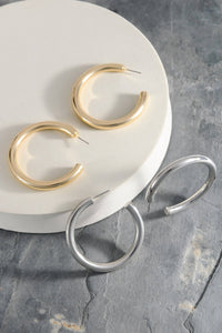 CLASSIC SHINY CHUNKY HOOPS EARRINGS 1.75 INCH