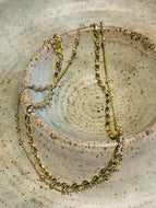 Double Gold Beaded Necklaces