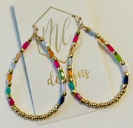 Colorful Beaded Teardrop Earrings