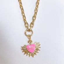 Double Enamel Chain Heart Necklaces