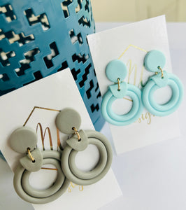 Double Round Clay Earrings