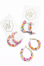 Multicolor Beaded Hoop Earrings