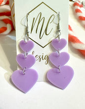 New Acrylic Heart Valentine Ascending Earrings