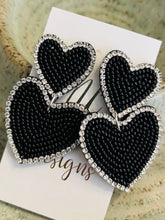 Double Heart Seed Bead Earrings