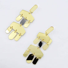 Acrylic Gold Mirrored Statement Earrings