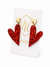 Glitter Double Heart Earrings
