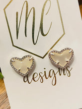 Heart Studs 3-D Jeweled