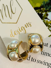 Large Pearl Hoops