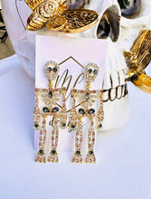 Rhinestone Skeleton Halloween Earrings