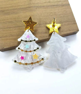 New Acrylic Christmas Tree Earrings