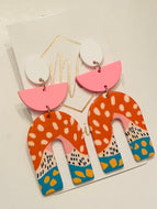 Acrylic Colorful Horseshoe Earrings