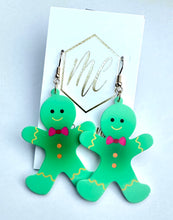 Acrylic Gingerbread Man Christmas Earrings