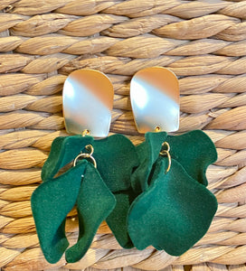 Velvet Felt Petal Earrings