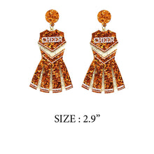 GLITTER CHEERLEADER UNIFORM DROP POST EARRING
