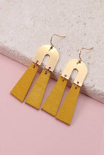 ARCH METAL & WOOD DROP EARRINGS