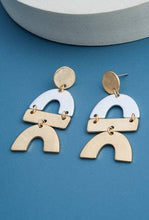 Mixed Metal Geometric Earring