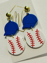 Acrylic Sports Hat Heart Earrings