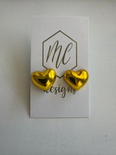 Metallic Heart Stud Earrings