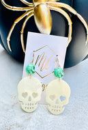 Double Skull Halloween Earrings