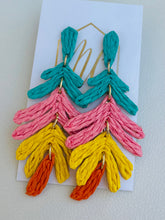 Colorful Rattan Palm Leaf Earrings