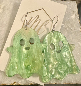 Glitter Ghost Earrings Halloween