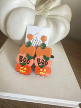 Pumpkin Boo Halloween Earrings