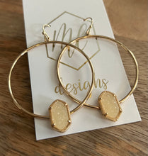 Gold Druzy circle earrings