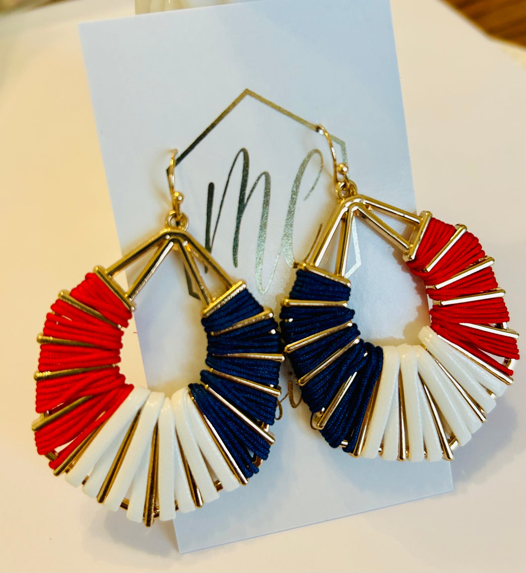 Patriotic Red White BlueEarrings