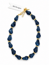 Geometric Marble Bead Statement Necklace