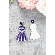 GLITTER CHEERLEADER UNIFORM DROP POST EARRING