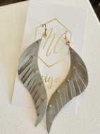 Leather Feather Earrings