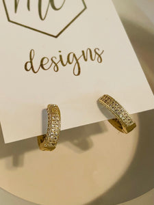 Small Double Rhinestone Hoops