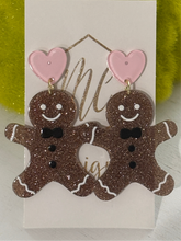 Acrylic Glitter Gingerbread Christmas Earrings