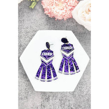 GLITTER CHEERLEADER UNIFORM DROP POST EARRING