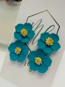 Small Double Flower Earrings
