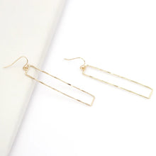 Simple Long Rectangle Minimal Earrings -Gold and Silver