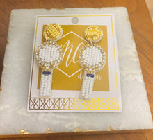 Tennis Racket Beaded Earrings