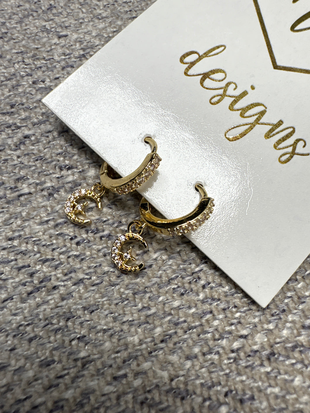 Small Gold or Silver Star and Moon Huggies