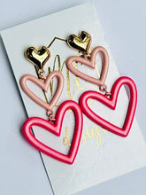 Triple Heart Earrings
