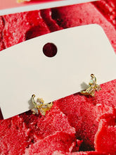 Small Bow Huggies Hoop Earrings