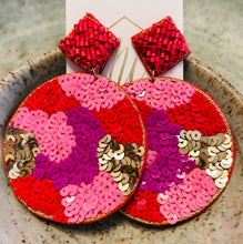 Hot Pink Beaded Earrings