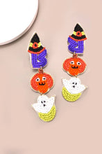 HALLOWEEN BOO GHOST PUMPKIN BEADED EARRINGS