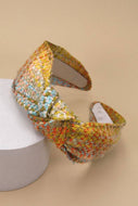TWEED WIDE KNOTTED HEADBAND