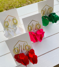 Small Matte Petal Earrings with Open Gold Circle Post