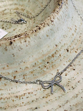 Gold Bow Simple Charm and Rhinestone Necklaces