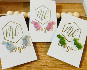Glitter Bunny Studs