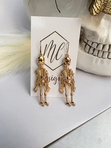 Dainty Skeleton Halloween Earrings