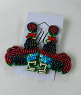 Beaded Rooster Earrings