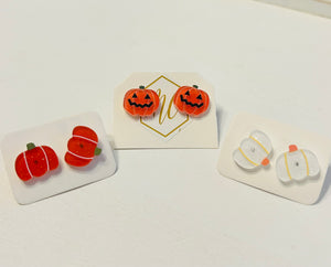 New Glitter Acrylic Halloween Stud Earrings